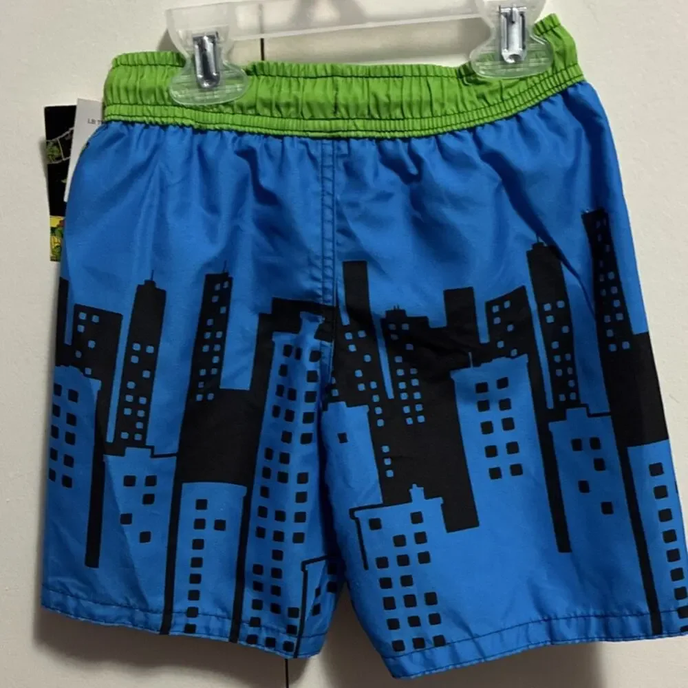 Teenage Mutant Ninja Turtles Swim Shorts Boys Size 4 Blue